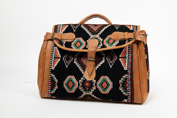 Sac Luma en cuir et chenille tissée