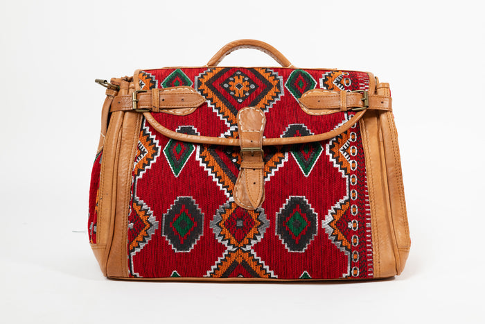 Sac Mira en cuir et chenille tissée