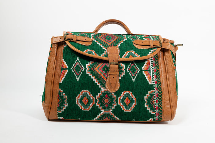 Sac Tima en cuir et chenille tissée