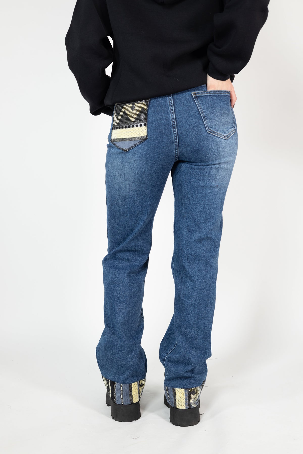 Jean Kaia en denim et chenille