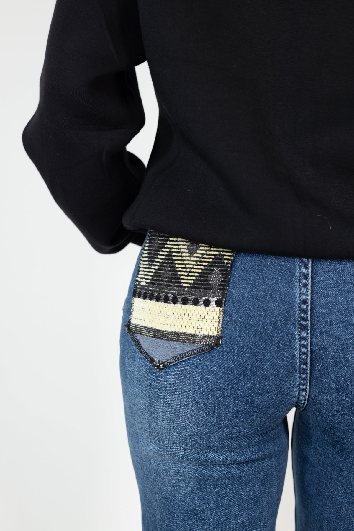 Jean Kaia en denim et chenille