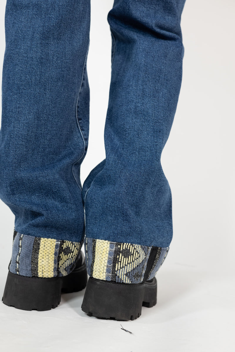 Jean Kaia en denim et chenille