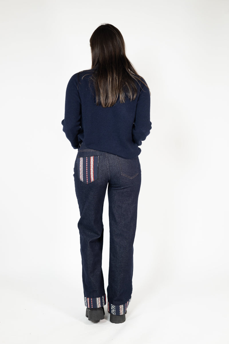 Jean Lina en denim et chenille