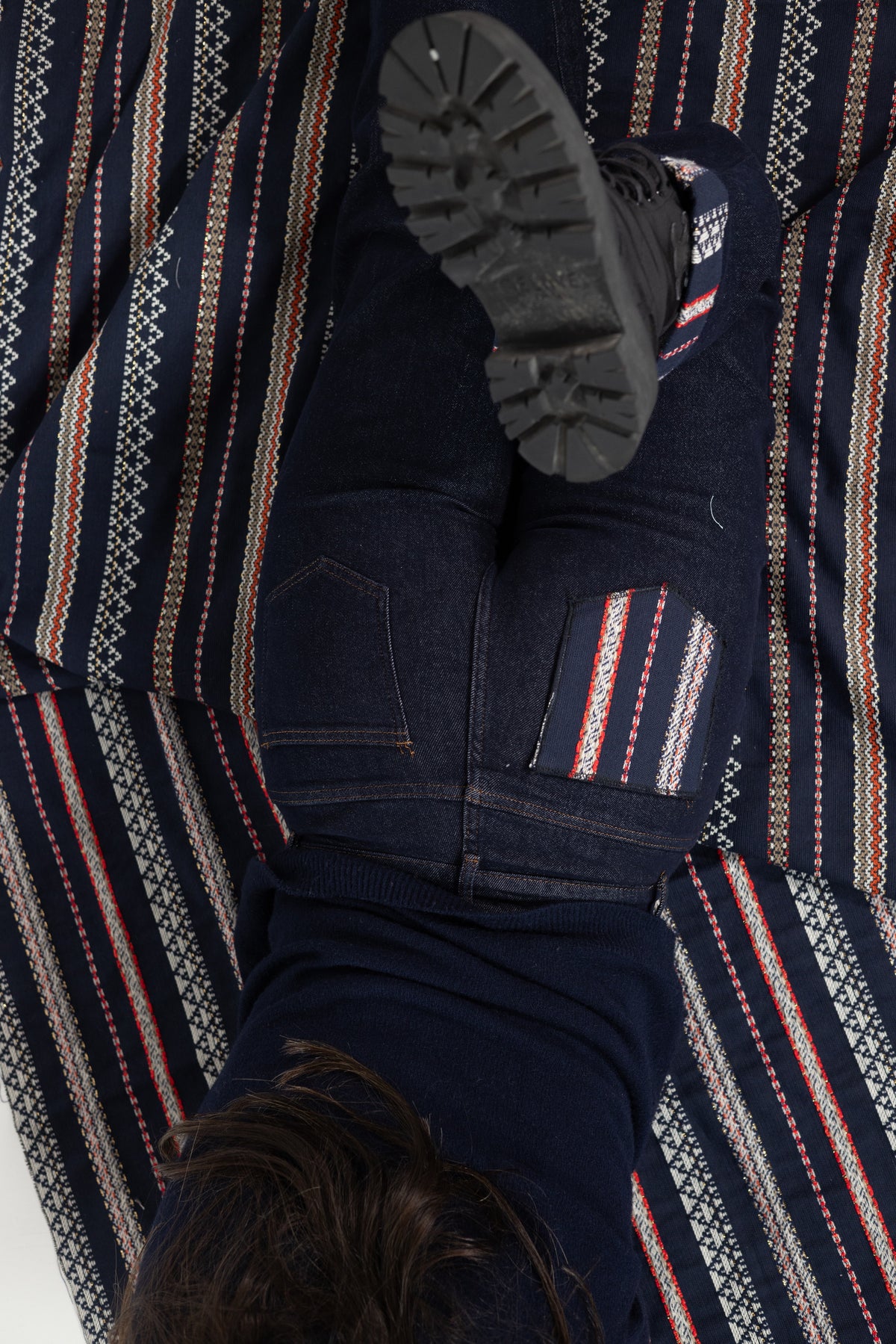 Jean Lina en denim et chenille